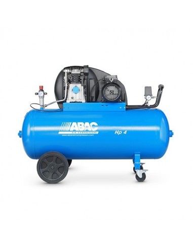 Compresseur d'air à piston insonorisé reservoir de 200 litres moteur de 4 CV S A39B 200 CT4 ABAC