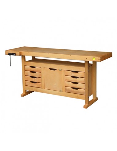 Établi bois professionnel 1,75 m à caisson