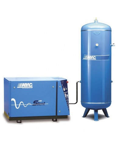 Compresseur d'air silencieux, cylindre fonte, réservoir vertical 500 litres 12 bars ABAC