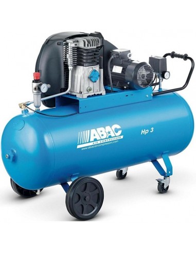 Compresseur d'air ABAC à piston bicylindre mono-étagé cylindres fonte vitesse lente