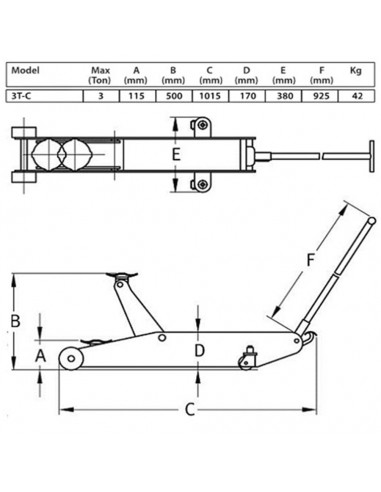 Cric rouleur 3 tonnes professionnel...