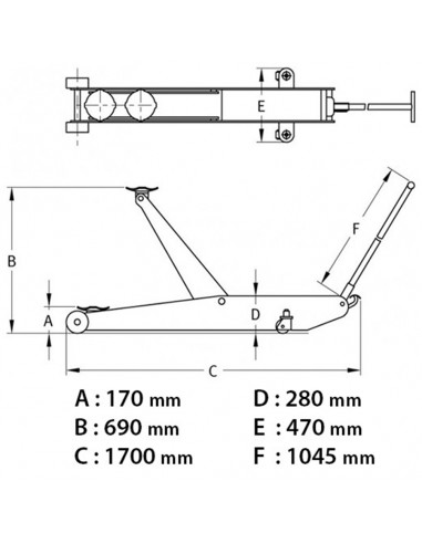 Cric rouleur haut pour PL 12 Tonnes...